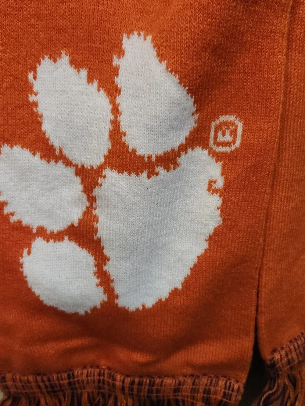 Top of the World CLEMSON UNIVERSITY TIGERS Orange/White Purple Logo Knit Scarf